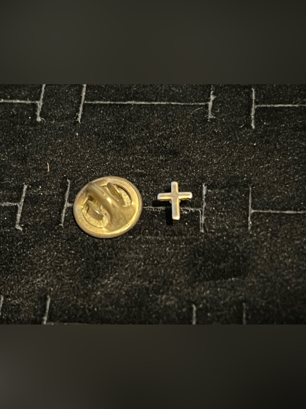Vintage Gold toned Cross Lapel Pin for Men - Classic Gold Finish